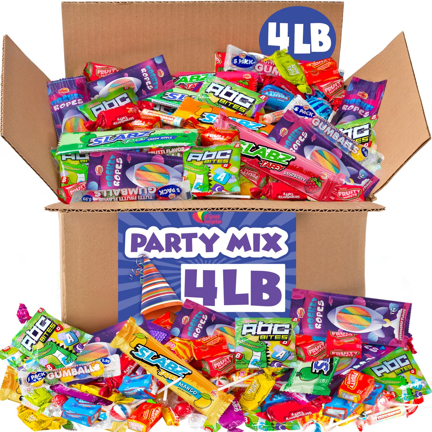 Birthday Party Candy Mix - 4 Pounds - Bulk Pinata Stuffers - Large