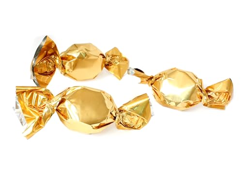 Gold Foil Candies - 3LB - Holiday Butter Toffee Candies for Candy Buffet - Classy Wedding Candy Favors - Rich Smooth Toffee Candy Individually Wrapped