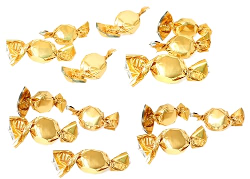 Gold Foil Candies - 3LB - Holiday Butter Toffee Candies for Candy Buffet - Classy Wedding Candy Favors - Rich Smooth Toffee Candy Individually Wrapped