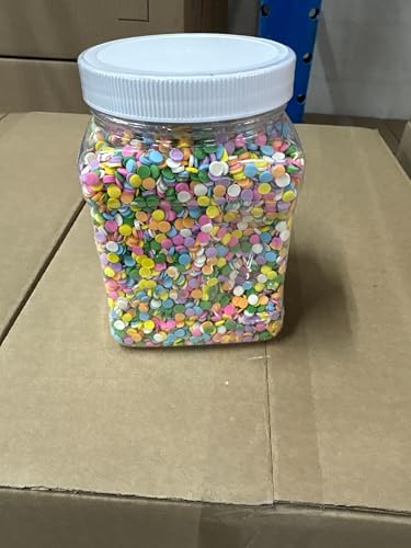 Birthday Confetti Sprinkles  1.2 lb Bulk Pastel Rainbow Flat Round Jimmies  Baking Sprinkles for Cookies, Cupcakes, Cake Decorating, Ice Cream & Desserts