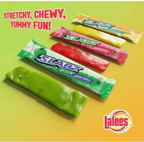 Lalees Taffy Slabz - 10 Pounds - 350 Pcs. - Assorted Fruit Flavors - Bulk Chewy Candy Bars - Individually Wrapped Taffy Candy for Party Favors, Birthday Parties