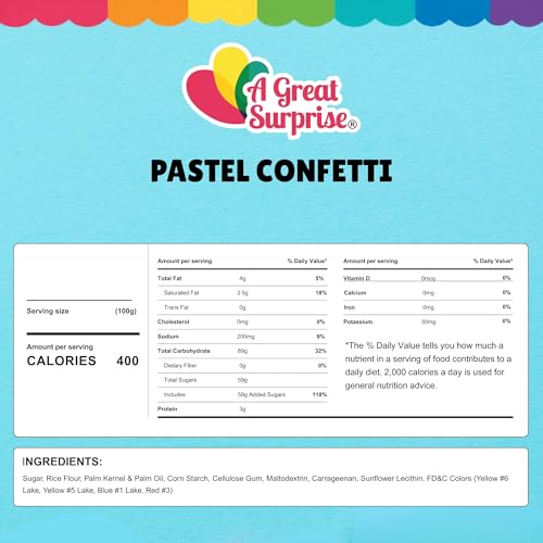 A Great Surprise Spring Sprinkles  1.7 lb Bulk Pastel Confetti Jimmies  Birthday Cake Sprinkles for Cookies, Cupcakes, Cakes, Ice Cream, Party Desserts & Celebrations