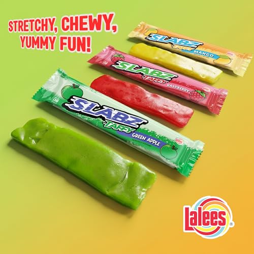 Lalees Taffy Slabz - Assorted Fruit Flavors - Bulk Chewy Candy Bars - Individually Wrapped Taffy Candy for Party Favors, Birthday Parties (60 Count)