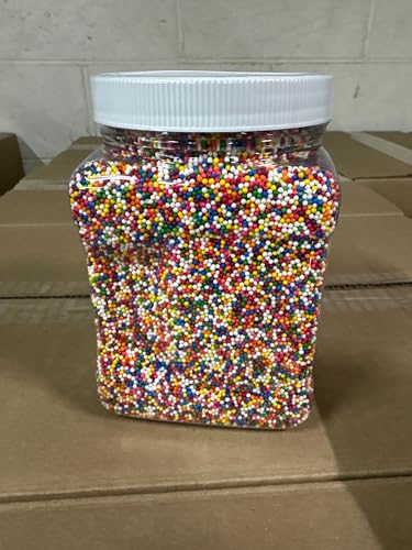 Rainbow Nonpareil Sprinkles - 1.8 Pounds - Non-Pareil Topping for Ice Cream - Easter Bulk Rainbow Sprinkles For Cookies, Cupcakes, Cake Decorating