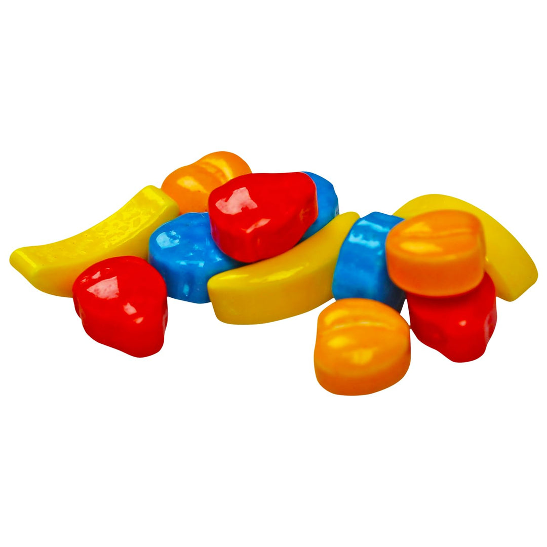 Fruit Shaped Candies - 2 Pounds - Unwrapped Gumball Machine Refills - Banana, Strawberry, Peach, Blueberry Flavors