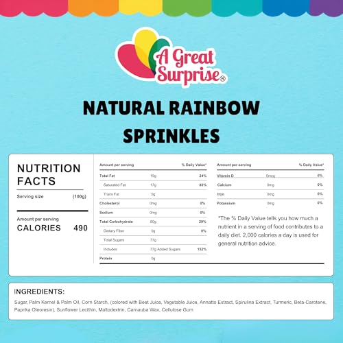Bulk Natural Rainbow Sprinkles - 10 LB Wholesale - Kosher - Non-GMO, Dye-Free Jimmies - Bakery-Grade Sprinkles for Cakes, Ice Cream, Cookies, Catering & Large Events