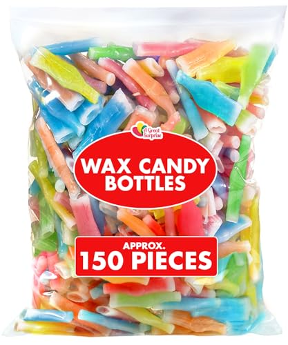 Wax Bottle Candy - 3 Pounds - Juice Filled Wax Candies - Kids Summer Party Candy - Candies for Pinatas, Parades, Goodie Bag Fillers - Bulk Candy