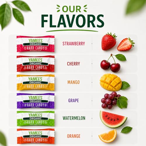 YAMEES Organic Hard Candy 5 lb Bulk Candy Assortment, Mixed-Fruit Hard Candy for Parties, Candy Bowls, Birthdays, Events & Everyday Sharing