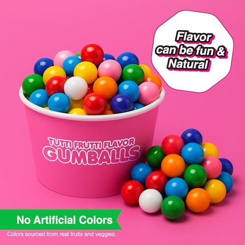Bulk Mini Gumballs (-Inch)  4 lb Bag  Naturally Colored Gum  No Artificial Dyes  Rainbow Gumballs for Vending Machines, Piatas, Candy Buffets, Party Favors, Schools, Offices & Bulk Candy Displays