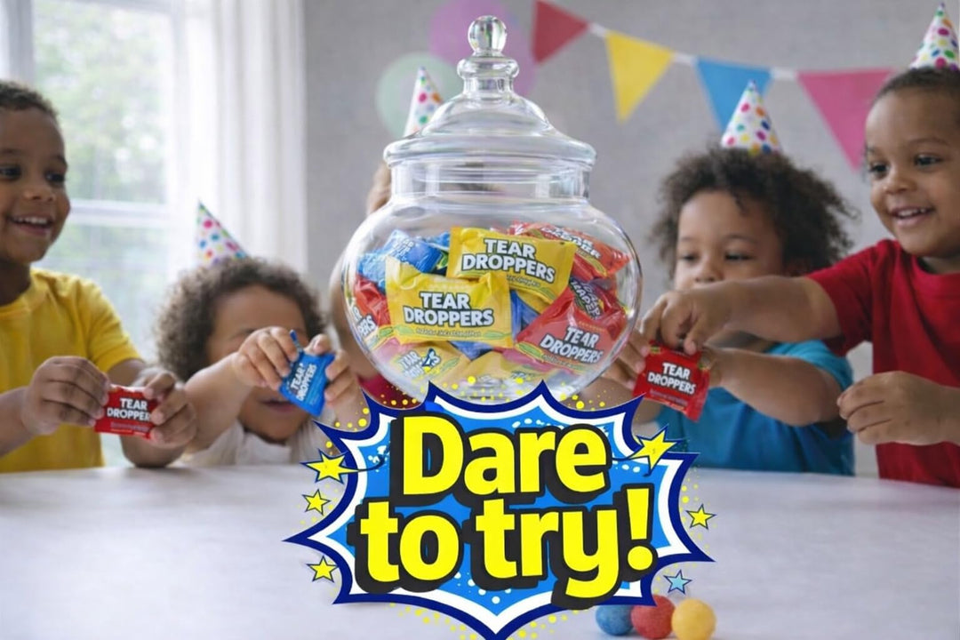 Tear Droppers Sour Gumballs  250 Count - No Artificial Dyes - Individually Wrapped  Cherry, Lemon & Blue Raspberry  Bulk Sour Candies