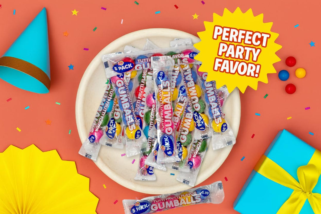 Lalees Bulk Gumball Tubes - Approx. 475 Pieces - Wholesale 25 Pounds Rainbow Gumball Tubes - Chewing Candy For Sporting Events, Carnivals, Business - Natural Flavors, No Artificial Colors