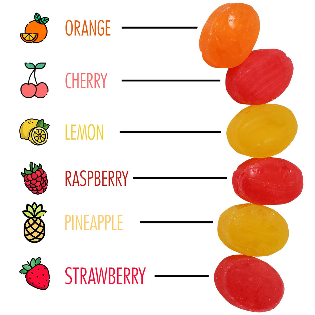 A Great Surprise Assorted Fruit-Filled Hard Candy - 4 Pounds - Bulk Hard Candies - Individually Wrapped - Office Bon Bons for Desk