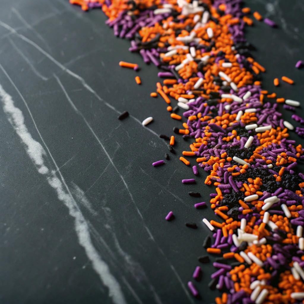 A Great Surprise Halloween Sprinkles - 2.2 LB - Orange, Black, Purple and White Jimmies - Spooky Season Sprinkles