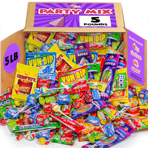 Bulk Candy Assortment, 5 lb Individually Wrapped Parade Mix for Piatas