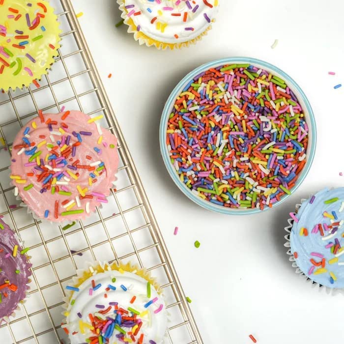 A Great Surprise Dye-Free Rainbow Sprinkles  1.6 Pounds - Natural Vegan Baking Toppings with No Artificial Dyes or Flavors  Non-GMO Jimmies for Cookies, Cakes, Ice Cream & Cupcakes