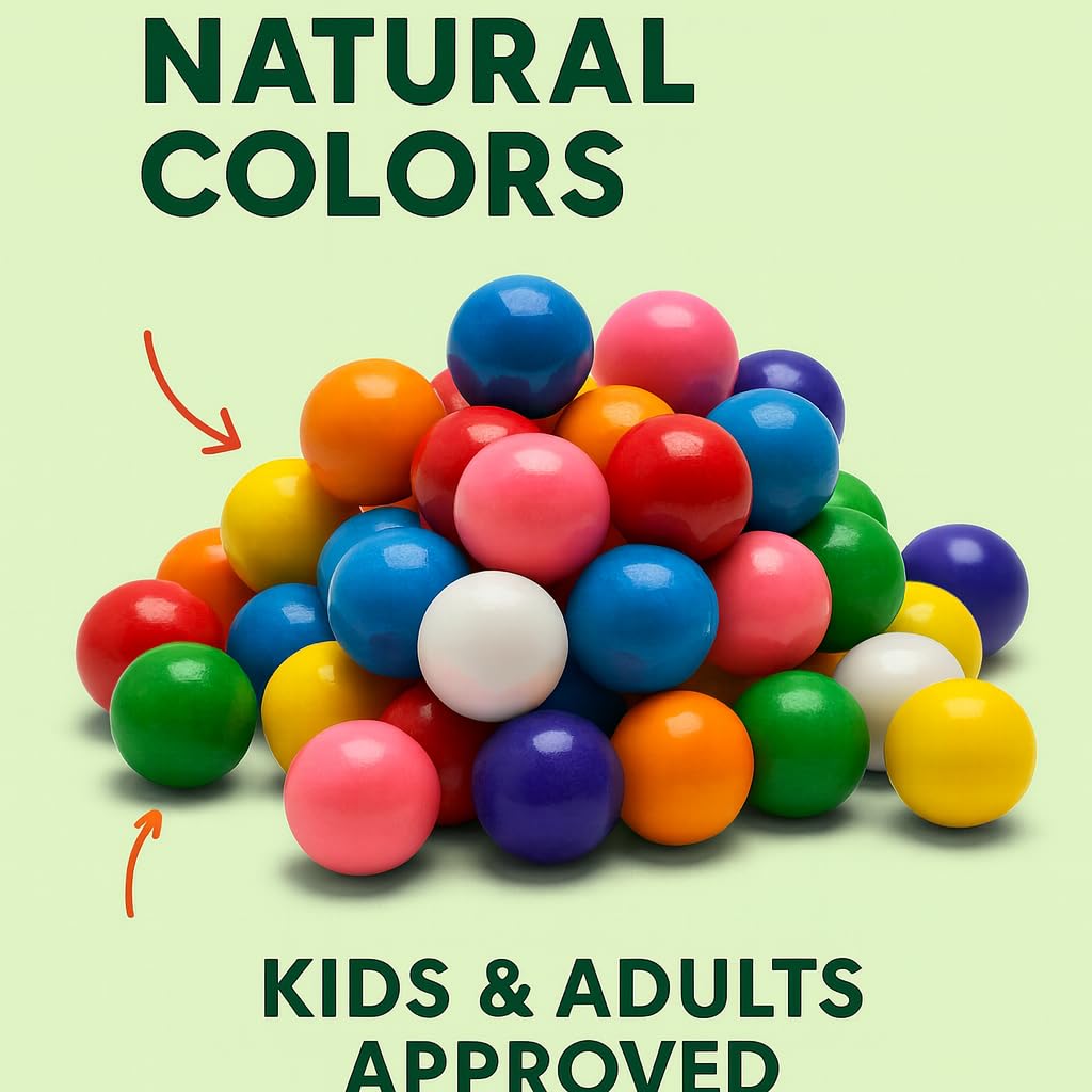 Bulk Rainbow Gumballs  11 lb, Approx. 470 Pcs. Naturally Colored Gumballs with No Artificial Dyes  Perfect for Office Candy Bowls, Breakrooms, Vending Machines & Party Buffets