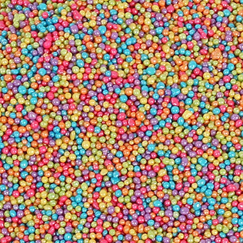 Shimmer Rainbow Nonpareils - Bulk Birthday Rainbow Sprinkles - Decorating Toppings - Jimmies Cake Decorating - 1.8 Pounds