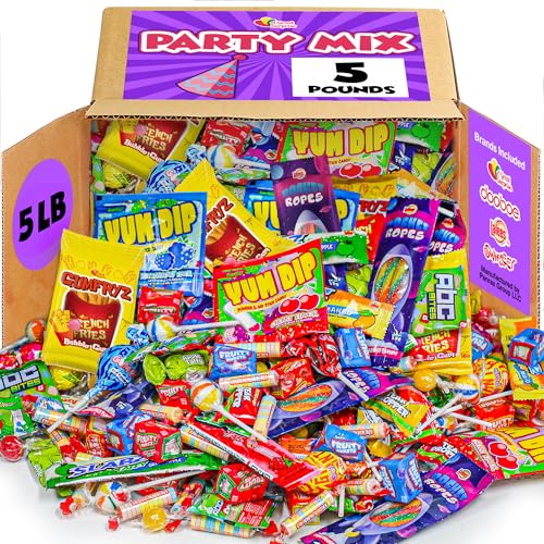 Bulk Candy - 5 Pounds - Big Bulk Parade Candies - Birthday Candies for Goodie Bags - Candy Individually Wrapped - Pinata Filler Stuffer Variety Pack