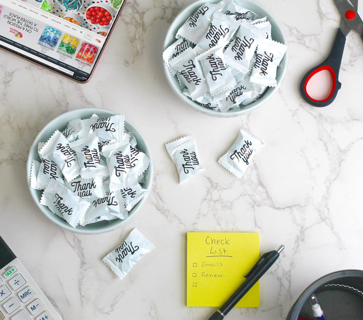 Thank You Hard Candy Mints - 5 Pounds - Individually Wrapped Spearmint - Sweets for Hospitality, Office Reception, Weddings, Gifting, and Basket Fillers