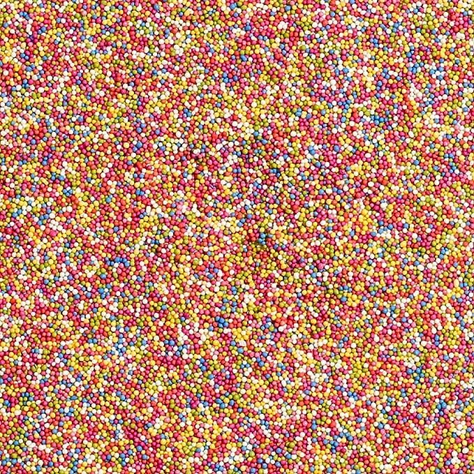 Nonpareil Sprinkles 100% DYE FREE - 1 Pound - All Natural Rainbow Nonpareils - Dyless, Vegan Ice Cream Toppings - Healthy Nonpareils for Cake Pops, Cookies, Cupcakes, Cake Decorating
