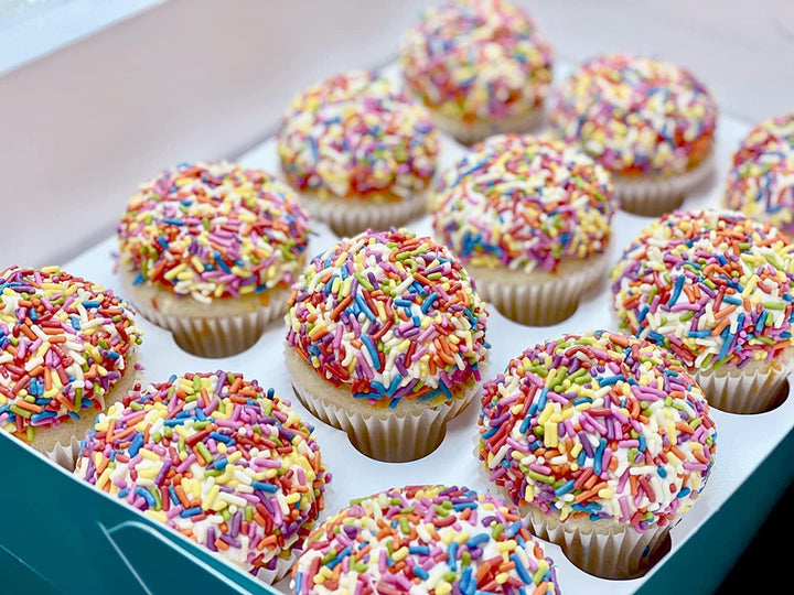 Bulk A Great Surprise Dye Free Rainbow Sprinkles - 14 Ounces - Naturally Colored Rainbow Jimmies - Vegan, Non-GMO Dessert Toppings for Ice Cream, Cookies, Cupcakes, Cake Decorating