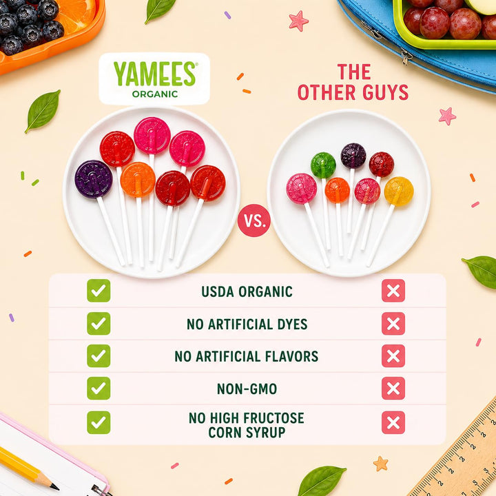 YAMEES Organic Lollipops 400 Count Bulk Candy Suckers