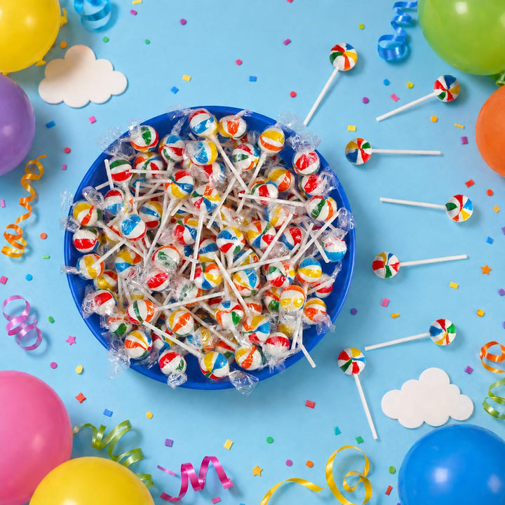 Swirleey Rainbow Lollipops 5 lb, Wrapped Candy Suckers