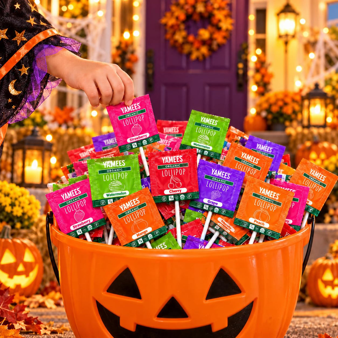 YAMEES Organic Lollipops 200 Count Bulk Suckers