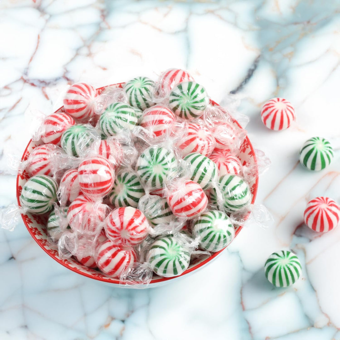 Mint Candy Assortment - 5 Pounds - Big Bulk Spearmint & Peppermint Hard Candies - Mint Bulk Candy - Individually Wrapped - Refreshing Office Snacks