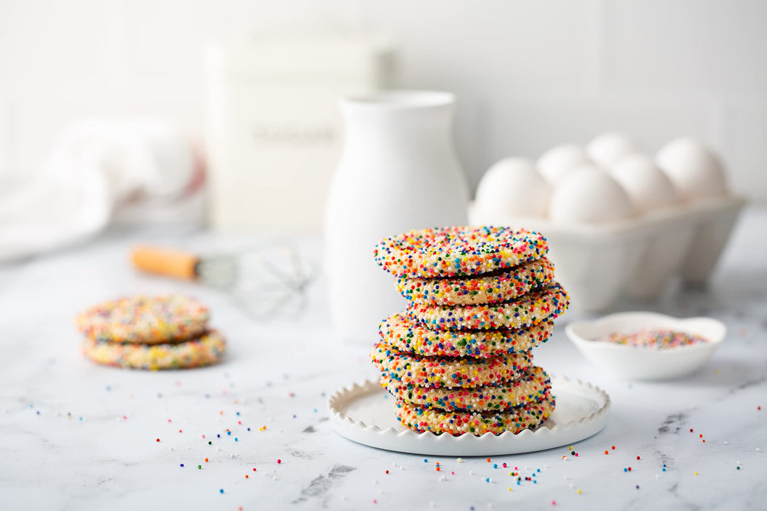 Rainbow Nonpareil Sprinkles, 1.8 lb Bulk Dot Topping for Ice Cream