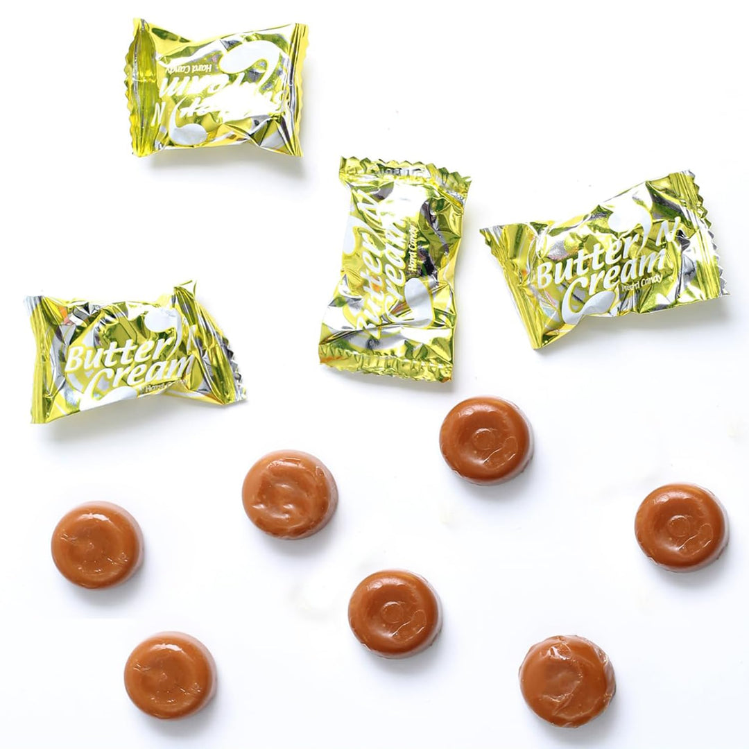 Gold Candy Bulk - 5 LB - Butter N' Creme Candies - Gold Wedding Favor Candies - Smooth Rich Toffees Hard Candy - Foil Individually Wrapped Vintage Hard Candy