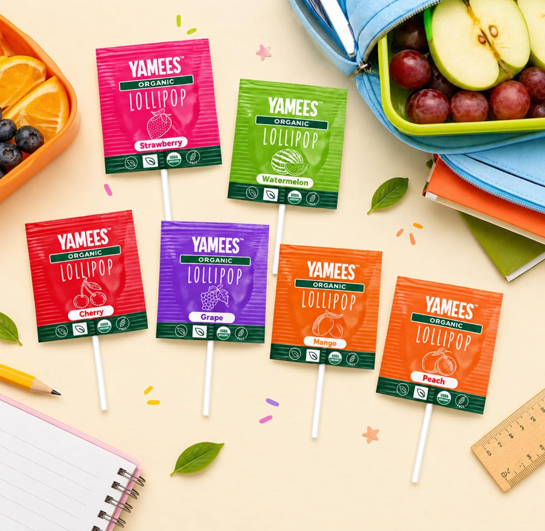YAMEES Organic Lollipops 200 Count Bulk Suckers