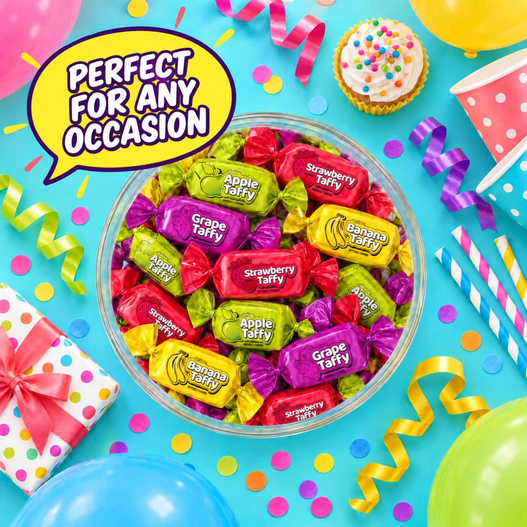Classic Taffy Candy 5 lb, 280 Wrapped Chewy Fruity Pieces