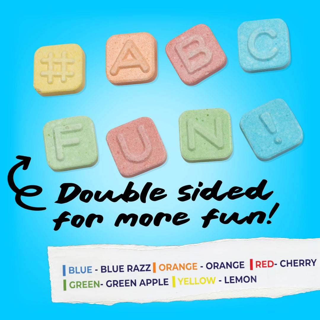 Bulk Swirleey ABC Bites Candies - Approx. 975 Fun Size Packs - 25 Pound Wholesale Box - Alphabet Candy - Candy Letters for Back to School, Preschools