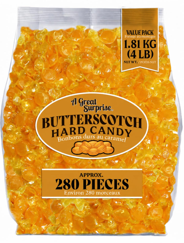 Butterscotch Hard Candy 4 lb Bulk Individually Wrapped