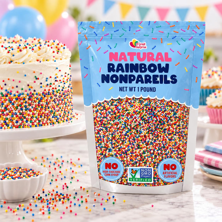 Nonpareil Sprinkles 100% DYE FREE - 1 Pound