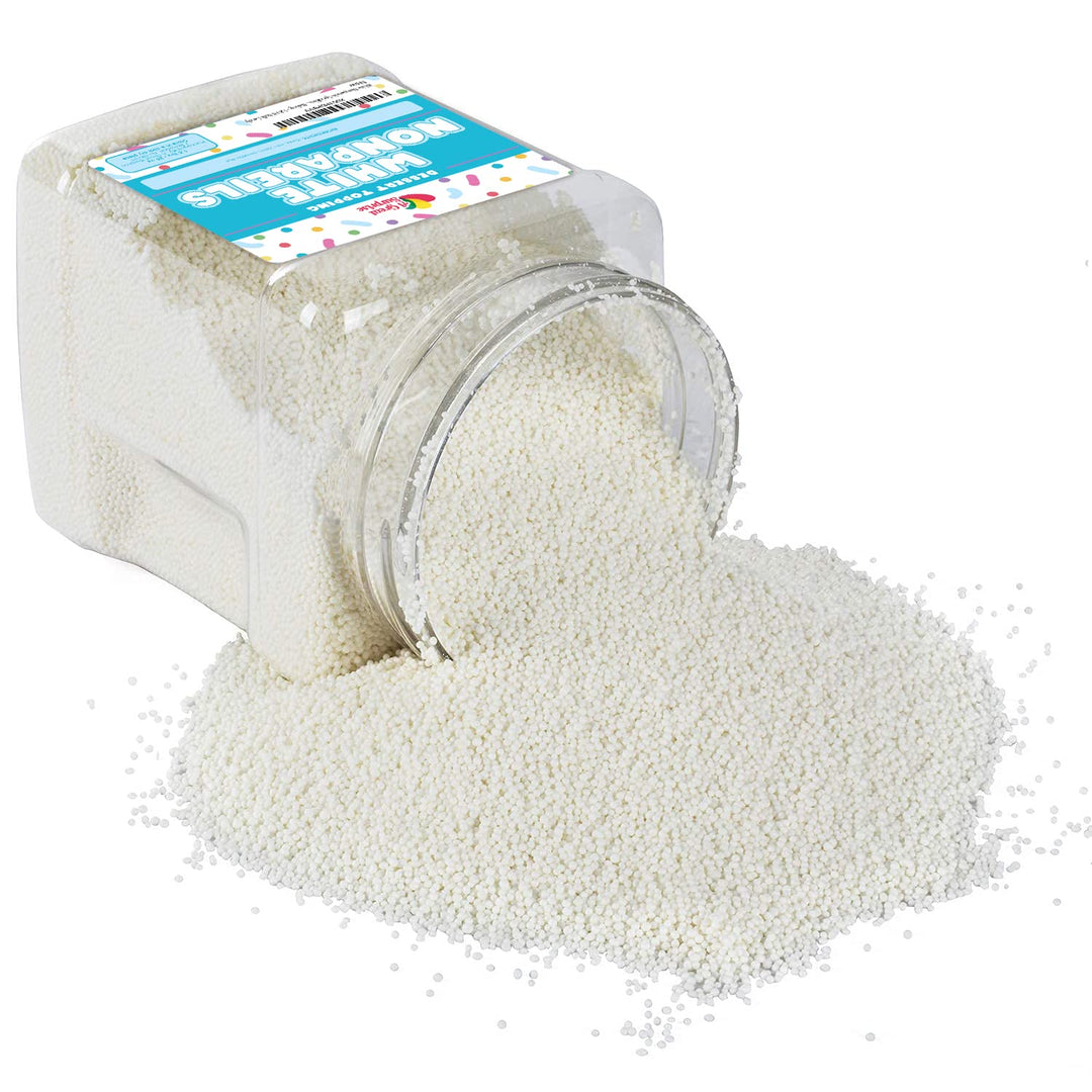 White Valentines Day Nonpareils Sprinkles  1.8 LB Bulk Candy - Non Pareils Jimmies  Toppings for Cake Decorating, Cupcakes, Baking