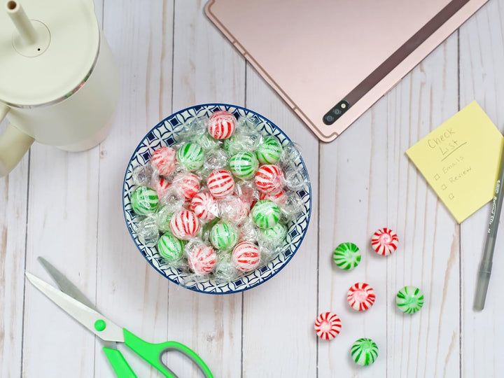 Mint Candy Assortment - 5 Pounds - Big Bulk Spearmint & Peppermint Hard Candies - Mint Bulk Candy - Individually Wrapped - Refreshing Office Snacks