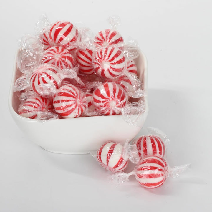 Christmas Peppermint Candy Balls Bulk  3 Pounds - Individually Wrapped Red & White Hard Mints for Candy Buffet, Holiday, Party Favors & Events  Classic Round Peppermints