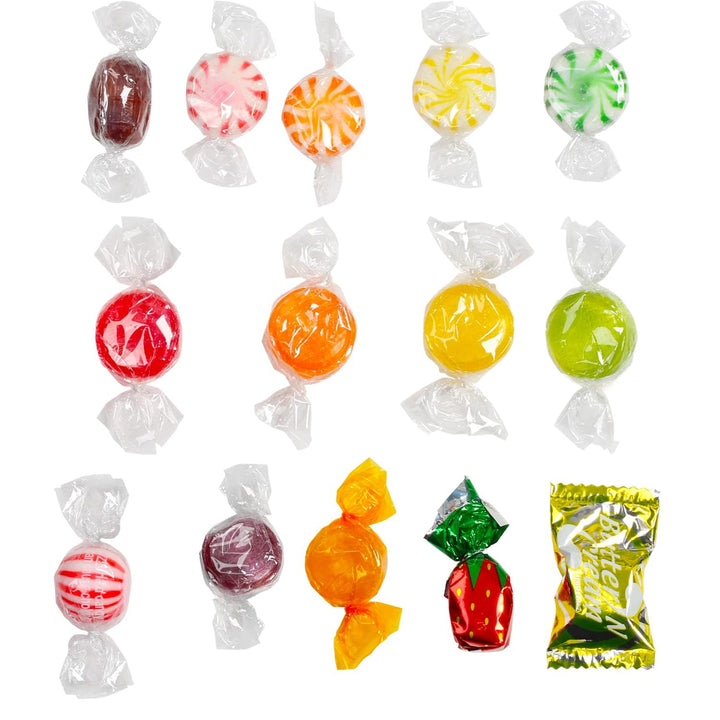 Dooboe Hard Candy Mix - 7 Pounds - Christmas Big Bulk Hard Candies Individually Wrapped - Holiday Old Fashioned Stocking Stuffers - Rootbeer, Strawberry, Toffee, Mint and More
