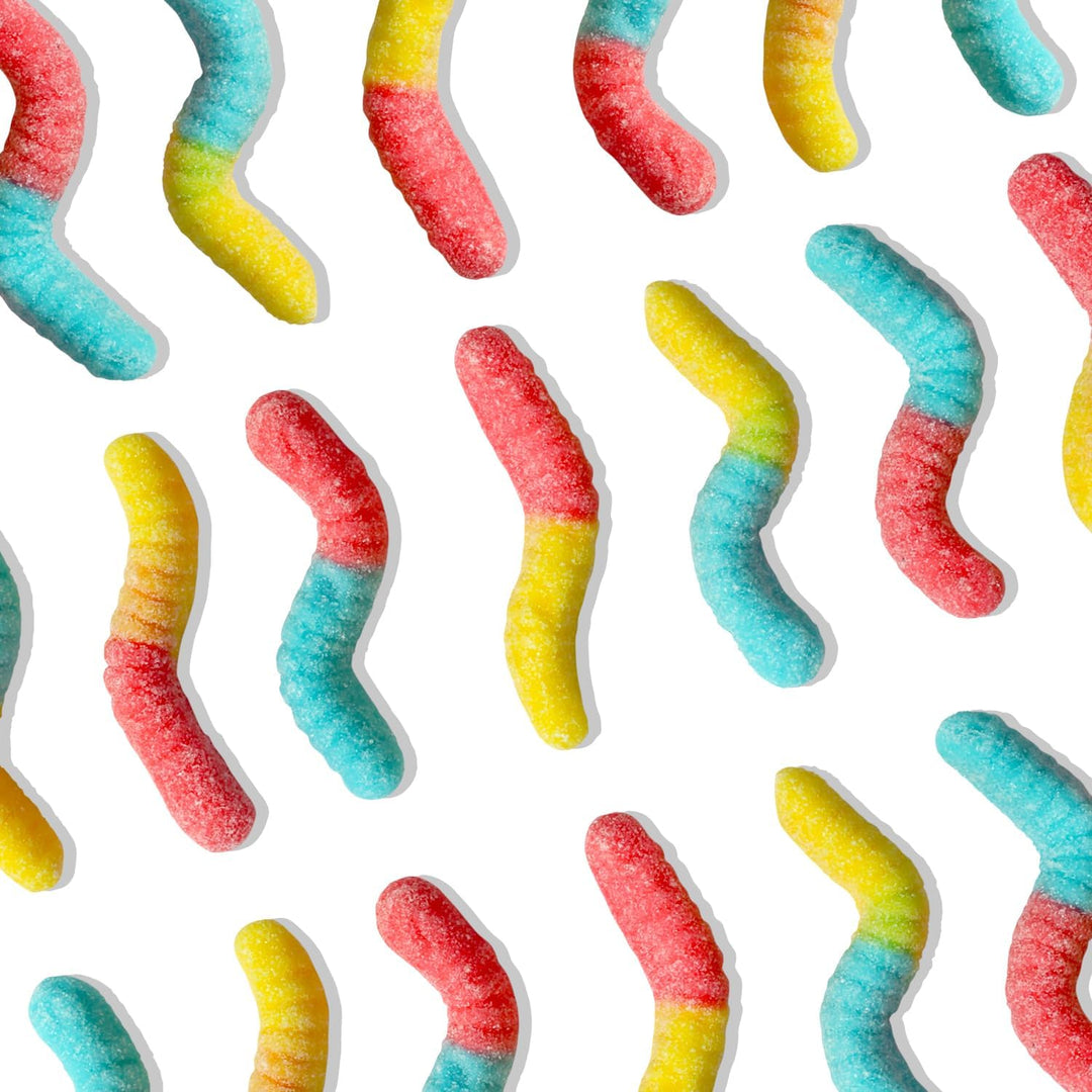 Dooboe Bulk Sour Gummy Worms - 6 Pound Wholesale Box - Approx 100 Peg Bags - Gummy Worms Individually Wrapped for Parties, Classrooms, Pinata