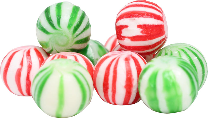 Christmas Candy Mint Balls Assortment - 3 Pounds - Big Bulk Spearmint & Peppermint Hard Candy - Mint Bulk Candies - Individually Wrapped Bulk Mints - Refreshing Office Snack