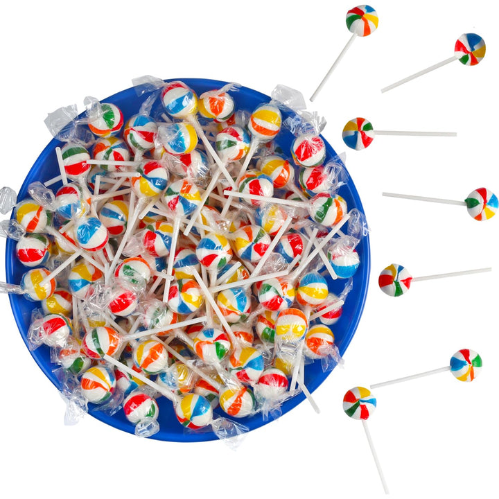 Rainbow Lollipops - 3 Pounds - Christmas Rainbow Parade Throws - Fruit Punch Flavored - Birthday Parties, Carnivals & Events - Colorful Individually Wrapped Suckers