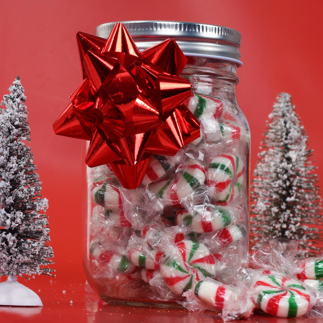 Peppermint Starlights - 3 Pounds - Mints Bulk Candy - After Dinner Mints - Peppermint Hard Candy - Red and Green Candies