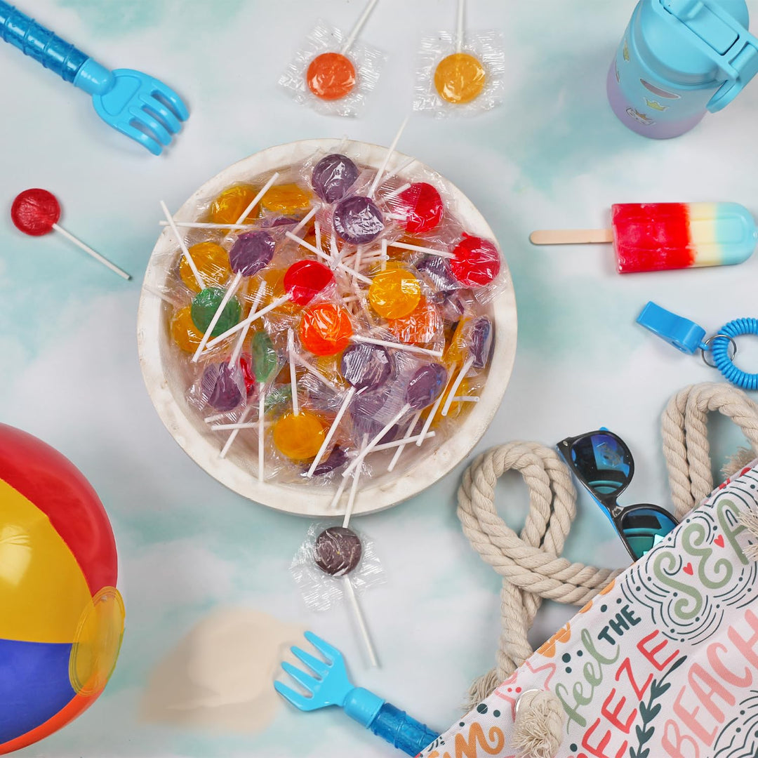 A Great Surprise Classic Lollipops - 3 Pounds - Halloween Lollipops - Trick or Treat Individually Wrapped Candies - Flat Round Bulk Suckers For Kids, Doctors Office, Schools, Banks