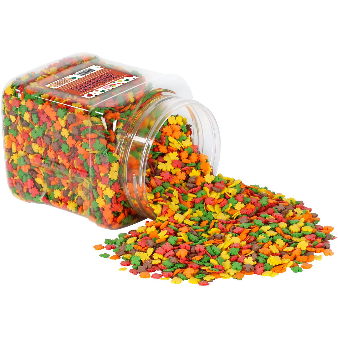 Thanksgiving Sprinkles - 1.2 Pounds - Fall Leaf Sprinkles for Baking - Autumn Leaf - Autumn Toppings for Cupcakes, Cookies, Cake Decorating