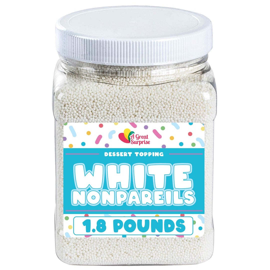 White Valentines Day Nonpareils Sprinkles  1.8 LB Bulk Candy - Non Pareils Jimmies  Toppings for Cake Decorating, Cupcakes, Baking