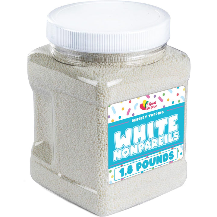 White Valentines Day Nonpareils Sprinkles  1.8 LB Bulk Candy - Non Pareils Jimmies  Toppings for Cake Decorating, Cupcakes, Baking