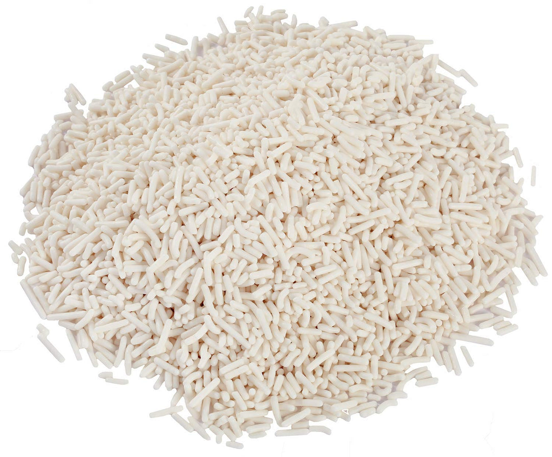 White Sprinkles - 2.2 LB - Patriotic Toppings - Bridal Jimmies for Cake Decorating, Ice Cream, Cookies, Cupcakes, Cake Pops
