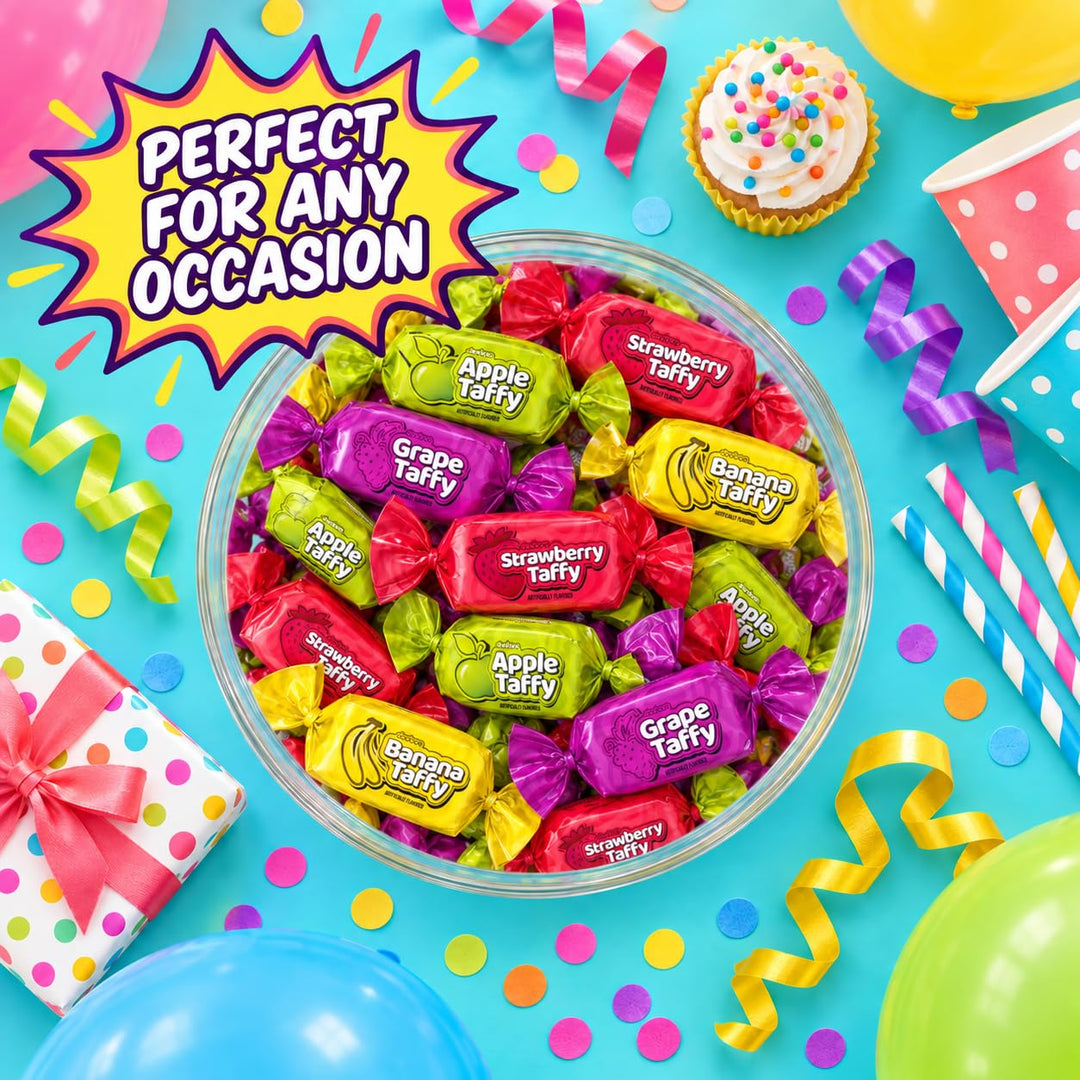Classic Taffy Candy 5 lb, 280 Wrapped Chewy Fruity Pieces